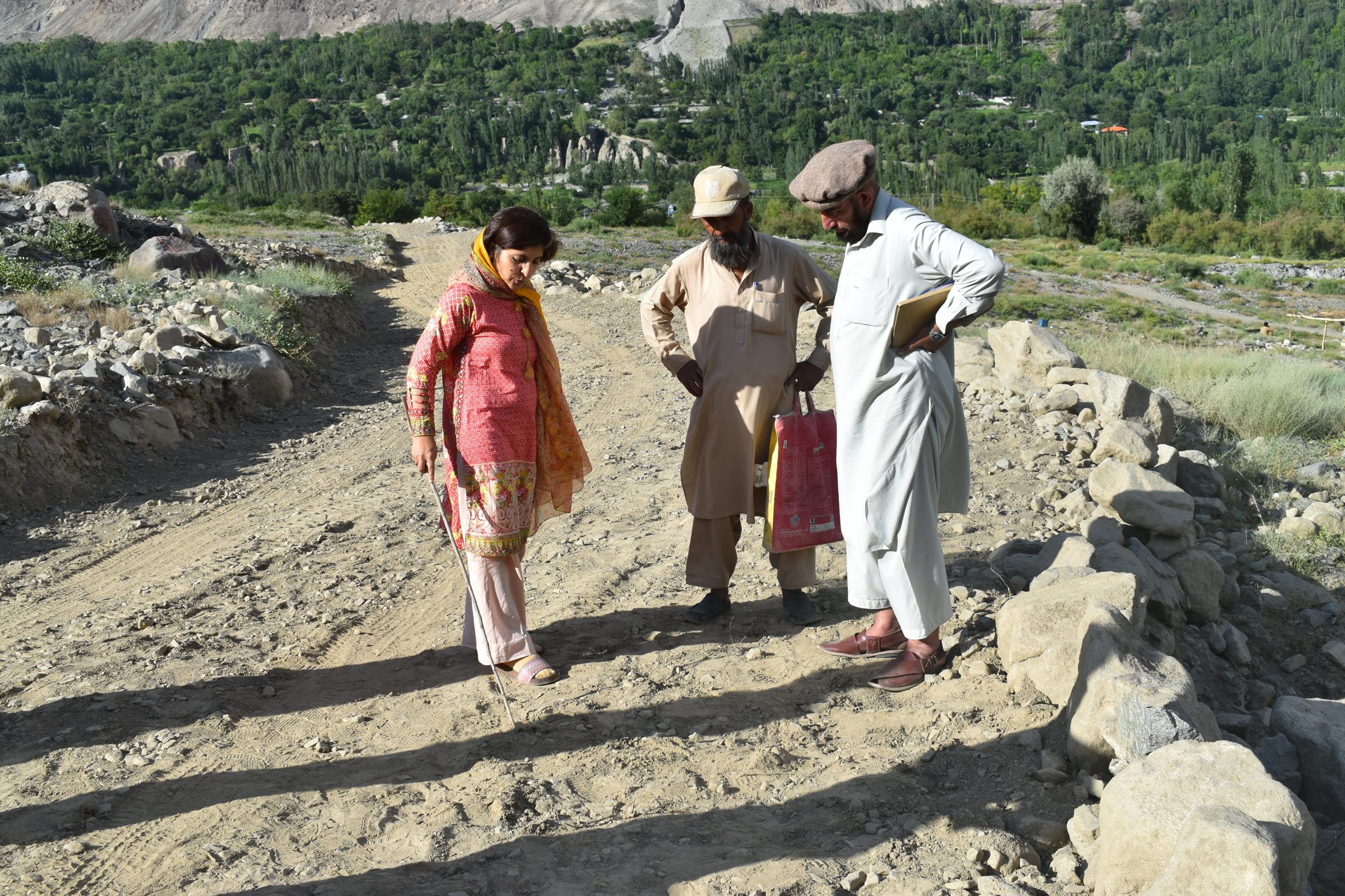 RPC Gilgit and SMT Gulapur conducting field inspection of road progress at Gulapur